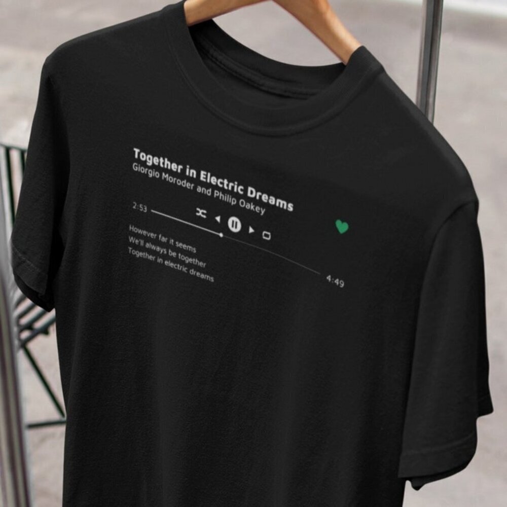 Personalized Song Lyrics Music Player Graphic Retro T-Shirt